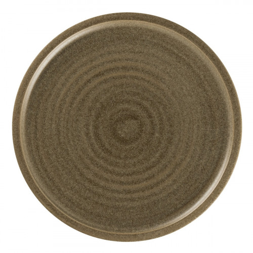 Assiette coupe plate rond Dark Brown porcelaine vitrifiée Ø 16,2 cm Selva Rak