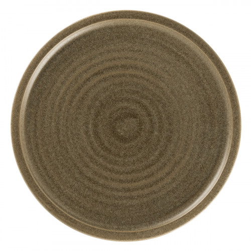 Assiette coupe plate rond Dark Brown porcelaine vitrifiée Ø 20,4 cm Selva Rak