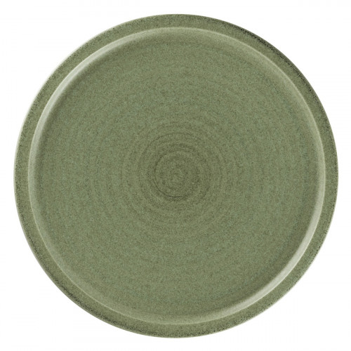 Assiette coupe plate rond Dark Green porcelaine vitrifiée Ø 20,4 cm Selva Rak