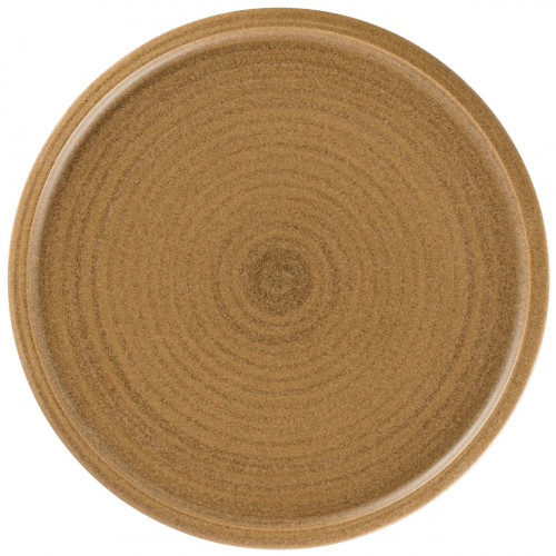 Assiette coupe plate rond Autumn Brown porcelaine vitrifiée Ø 23,8 cm Selva Rak