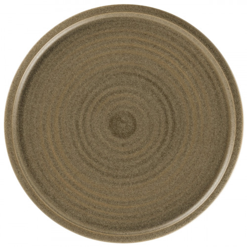 Assiette coupe plate rond Dark Brown porcelaine vitrifiée Ø 23,8 cm Selva Rak