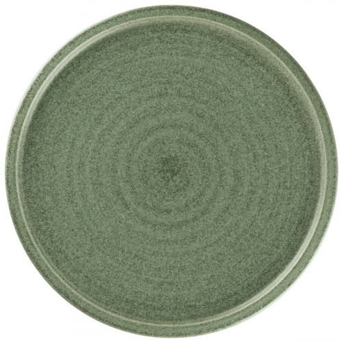 Assiette coupe plate rond Dark Green porcelaine vitrifiée Ø 23,8 cm Selva Rak