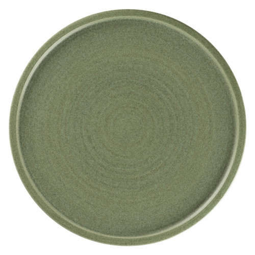 Assiette coupe plate rond Dark Green porcelaine vitrifiée Ø 27,5 cm Selva Rak