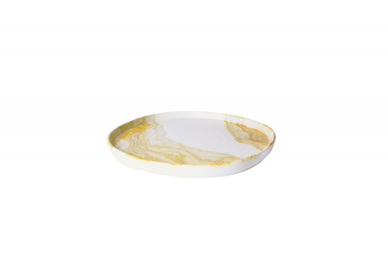 Assiette coupe plate rond Gold porcelaine vitrifiée Ø 26 cm Tide Churchill