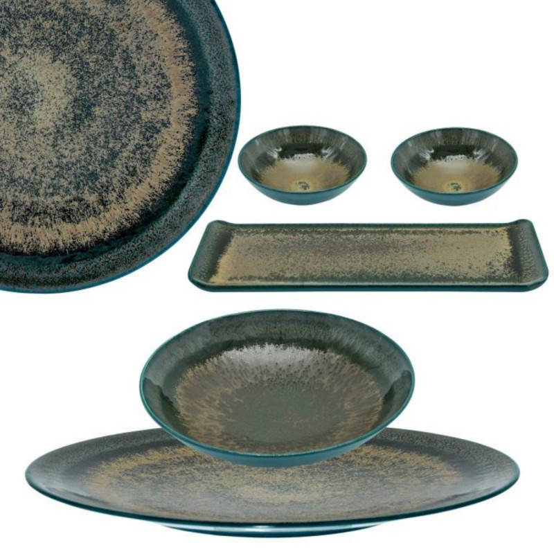 Assiette à salade rond vert porcelaine Ø 21 cm Palazzo Medard De Noblat