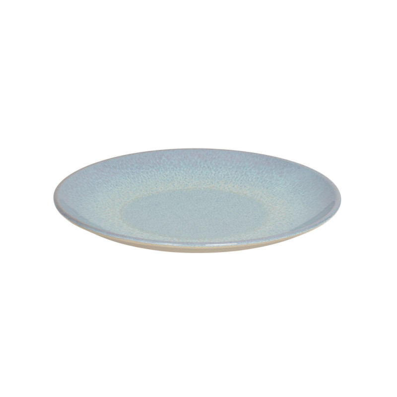 Assiette coupe plate rond bleu porcelaine Ø 21 cm Azure Accolade