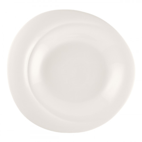 Assiette plate rond blanc porcelaine bone china 24,4x23,1 cm Pose Rak