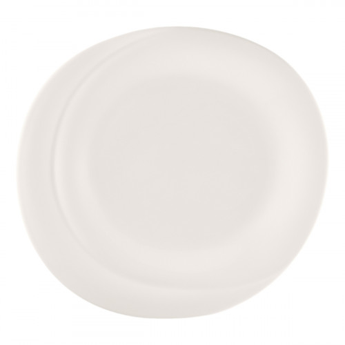 Assiette plate rond blanc porcelaine bone china 32,4x30 cm Pose Rak