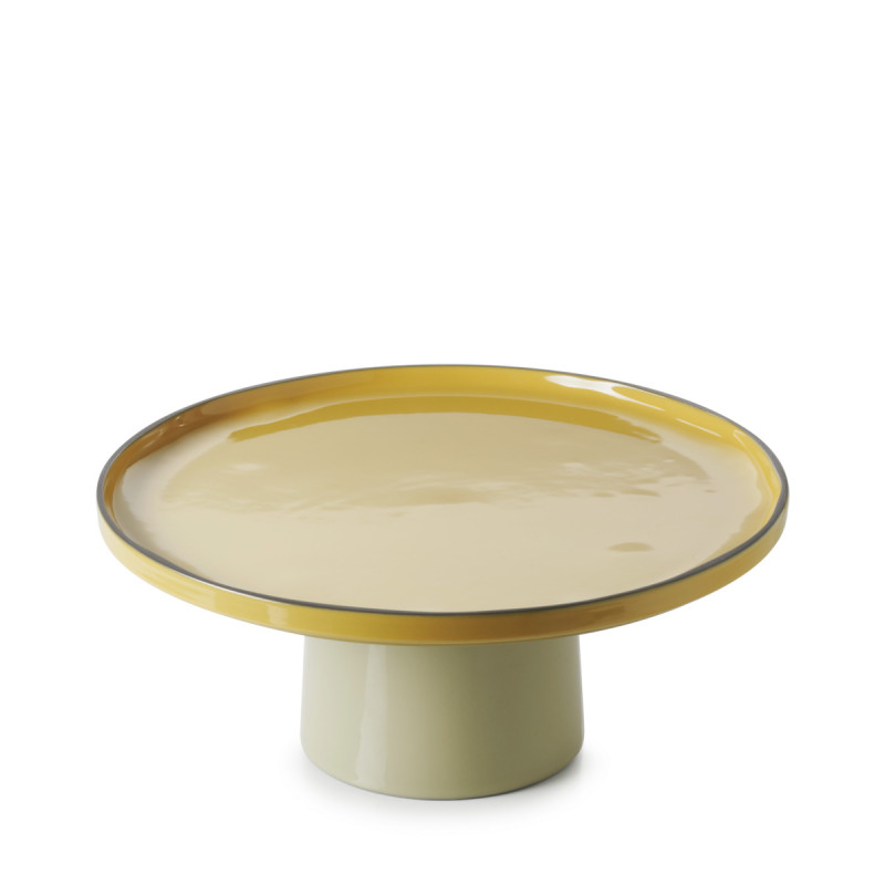 Présentoir à pâtisserie porcelaine culinaire curcuma Ø 33 cm 14 cm Caractère Revol