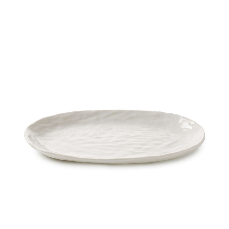 Assiette coupe plate ovale Blanc albâtre porcelaine culinaire 24,5x13,5 cm Yli Revol