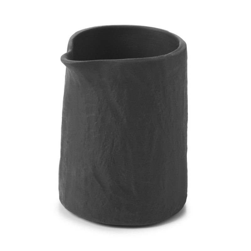 Crémier irrégulier Noir brut porcelaine culinaire 15 cl Ø 7 cm Yli Revol