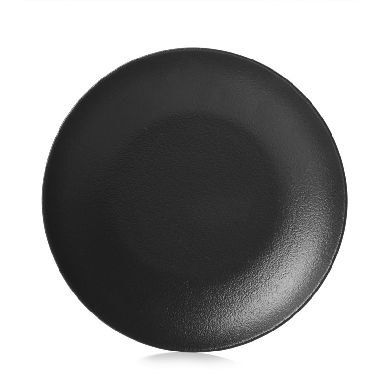 Assiette à bord droit rond noir porcelaine culinaire Ø 19 cm Equinoxe Revol