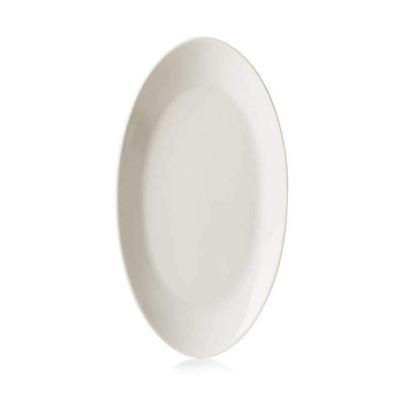 Assiette plate ovale blanc porcelaine culinaire 25x13,3 cm Madeleine Revol