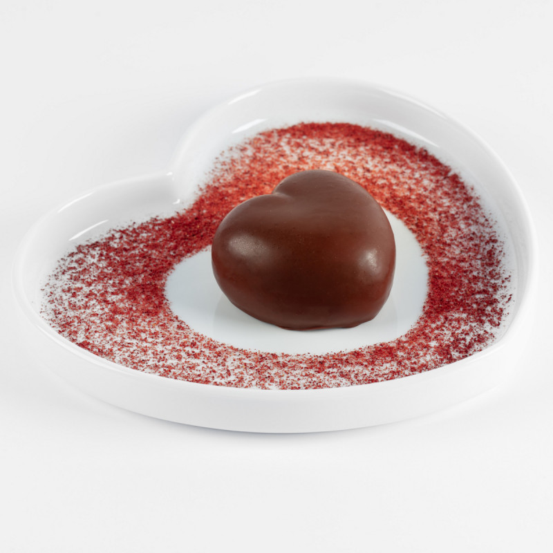 Assiette plate rose porcelaine 19,8x18 cm Cliché Rak