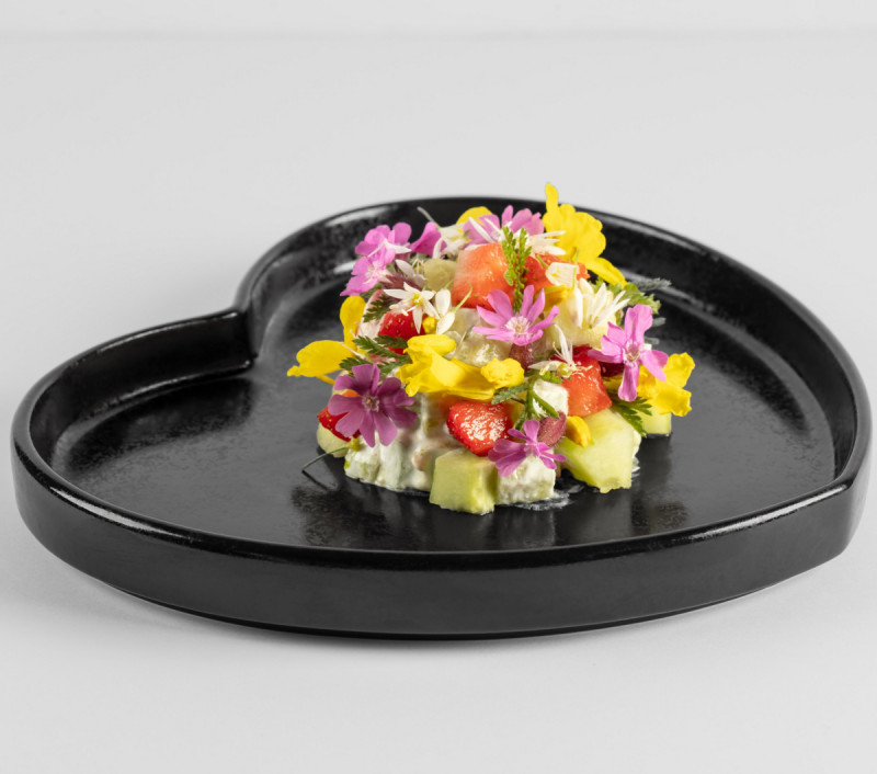 Assiette plate porcelaine 19,8x18 cm Cliché Rak