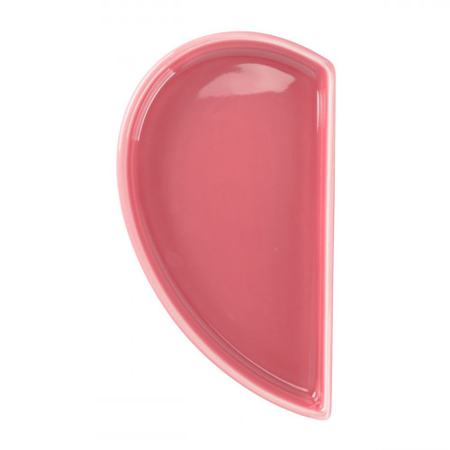 Assiette plate partie gauche rose porcelaine 10x18 cm Cliché Rak
