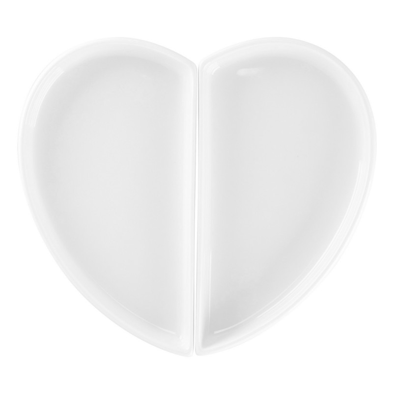 Assiette plate partie droite blanc porcelaine 10x18 cm Cliché Rak