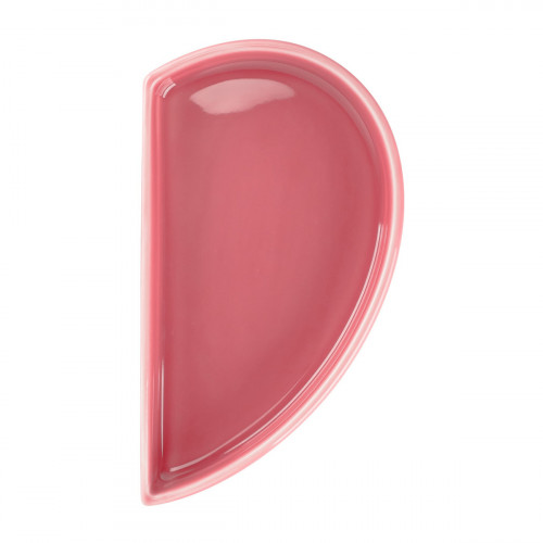 Assiette plate partie droite rose porcelaine 10x18 cm Cliché Rak