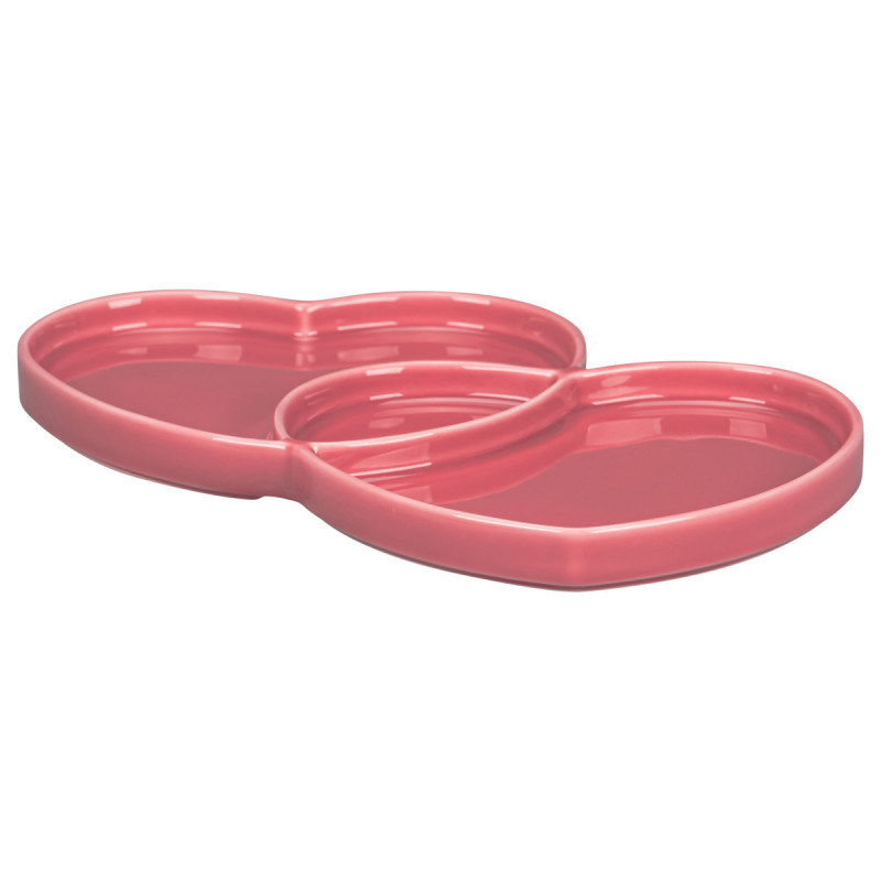 Assiette plate double rose porcelaine 29x26,4 cm Cliché Rak