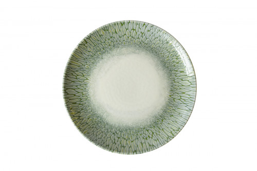 Assiette coupe vert porcelaine vitrifiée Ø 27 cm Butterfly Dudson