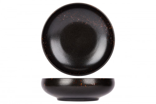 Assiette creuse rond noir porcelaine Ø 19 cm Etna Proof